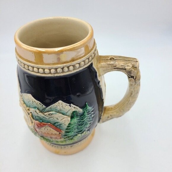 Vtg King Werk Beer Stein Mug Hand Painted Drink Beer Go to Heaven German Lot 2 - Picture 9 of 11